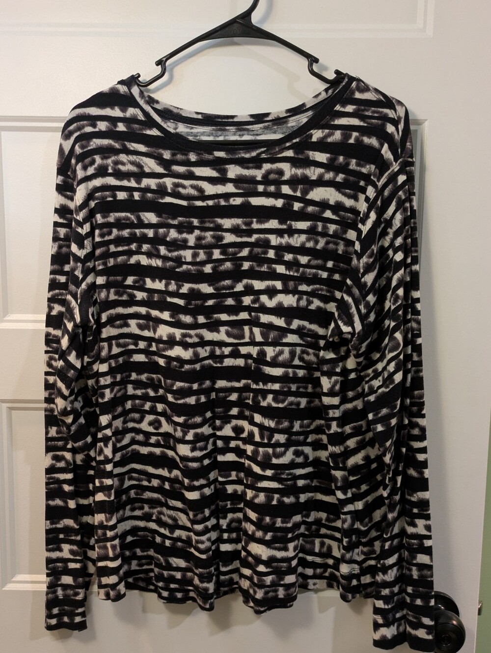 Westbound Black and White Tie-Dye Stripe Top